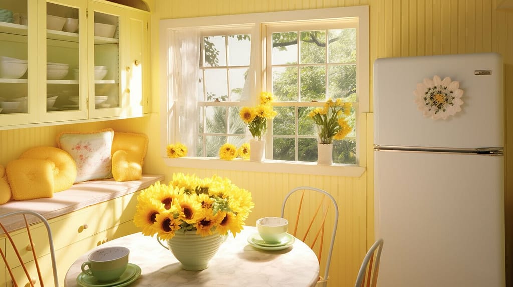 Cheerful yellow kitchen decor