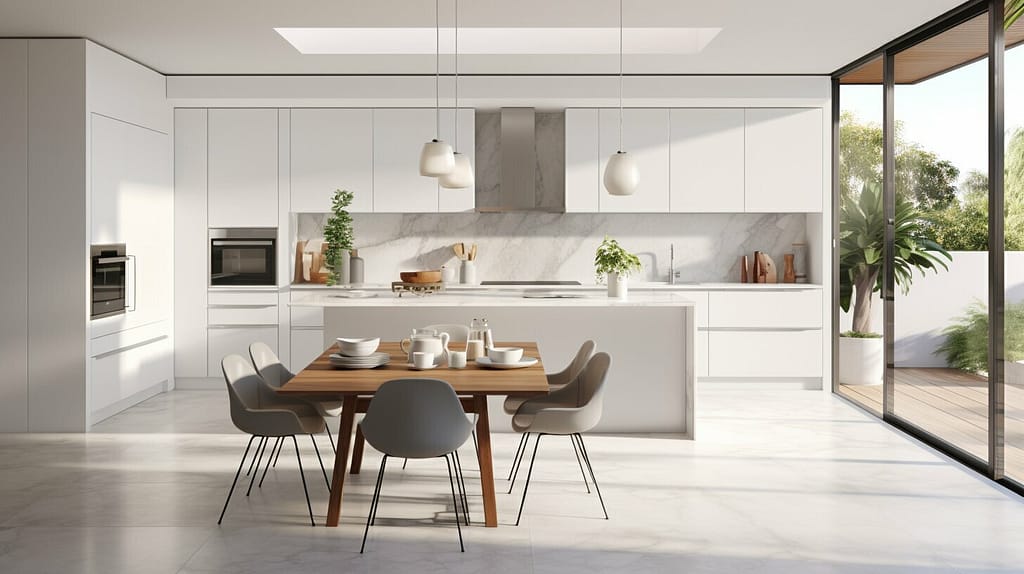 modern white kitchen cabinet