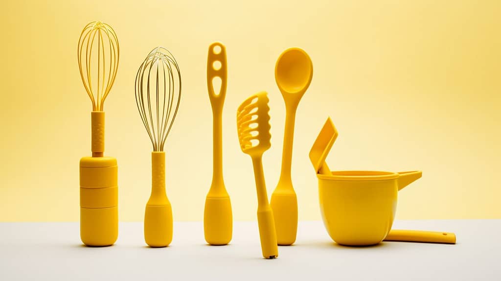 Yellow kitchen utensils