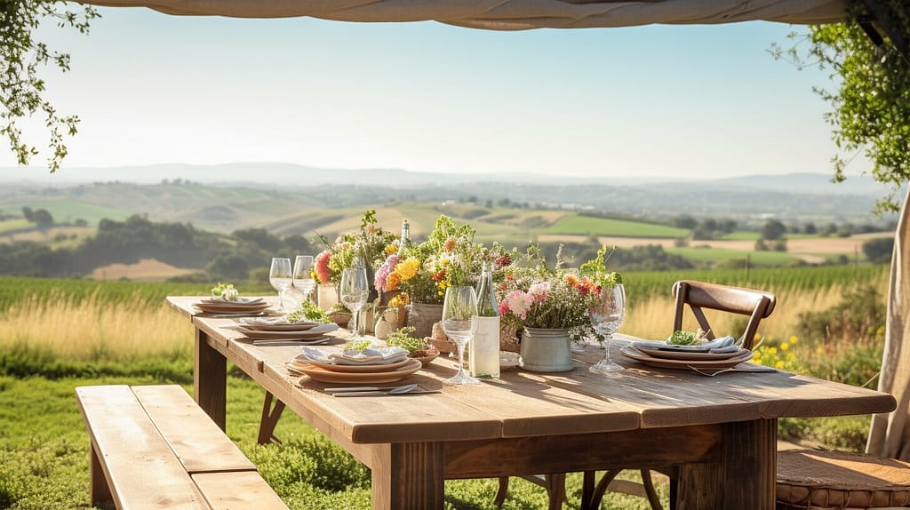 Trestle Table for Outdoor Rustic Appeal