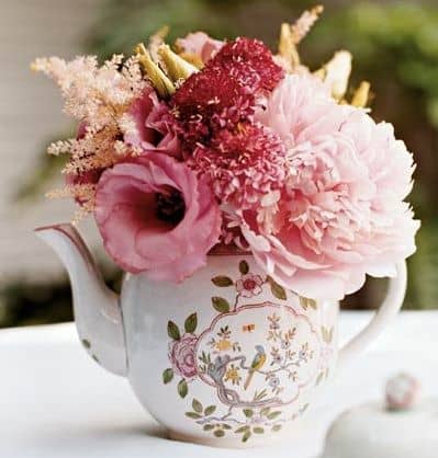 Old TeaPot as Flower Vase